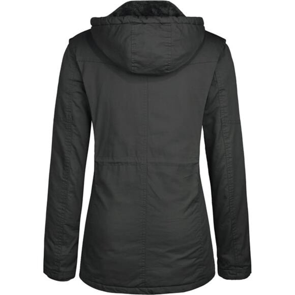 Women's Winter Parka Coat – Sherpa-Lined Cotton Jacket with Removable Hood - Picture 3 of 7